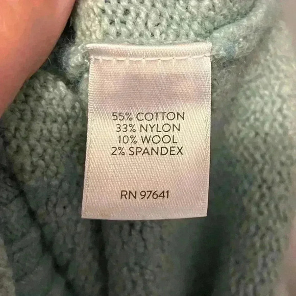 J.Jill Textured Funnel-Neck Aqua Sweater Size Medium Petite - Picture 5 of 10